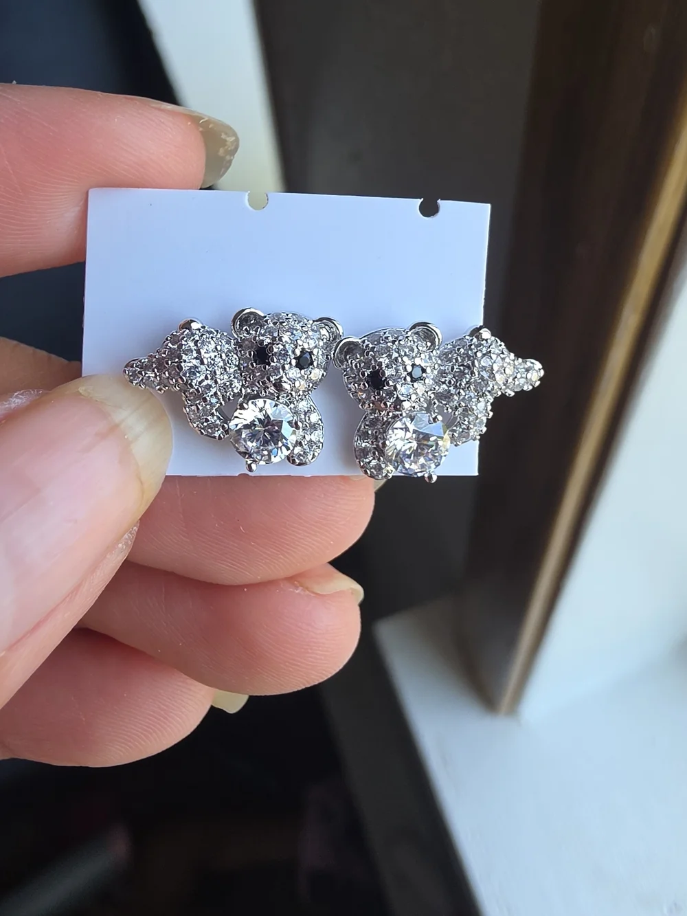 Aretes De Oso Oro Laminado Silver